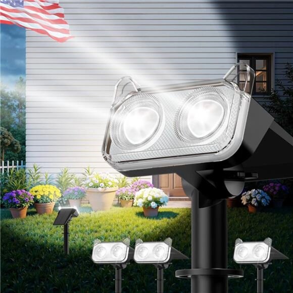 Solar Spot Lights Outdoor Waterproof Landscape Yard Garden Patio Pathway Lightin - Picture 1 of 7
